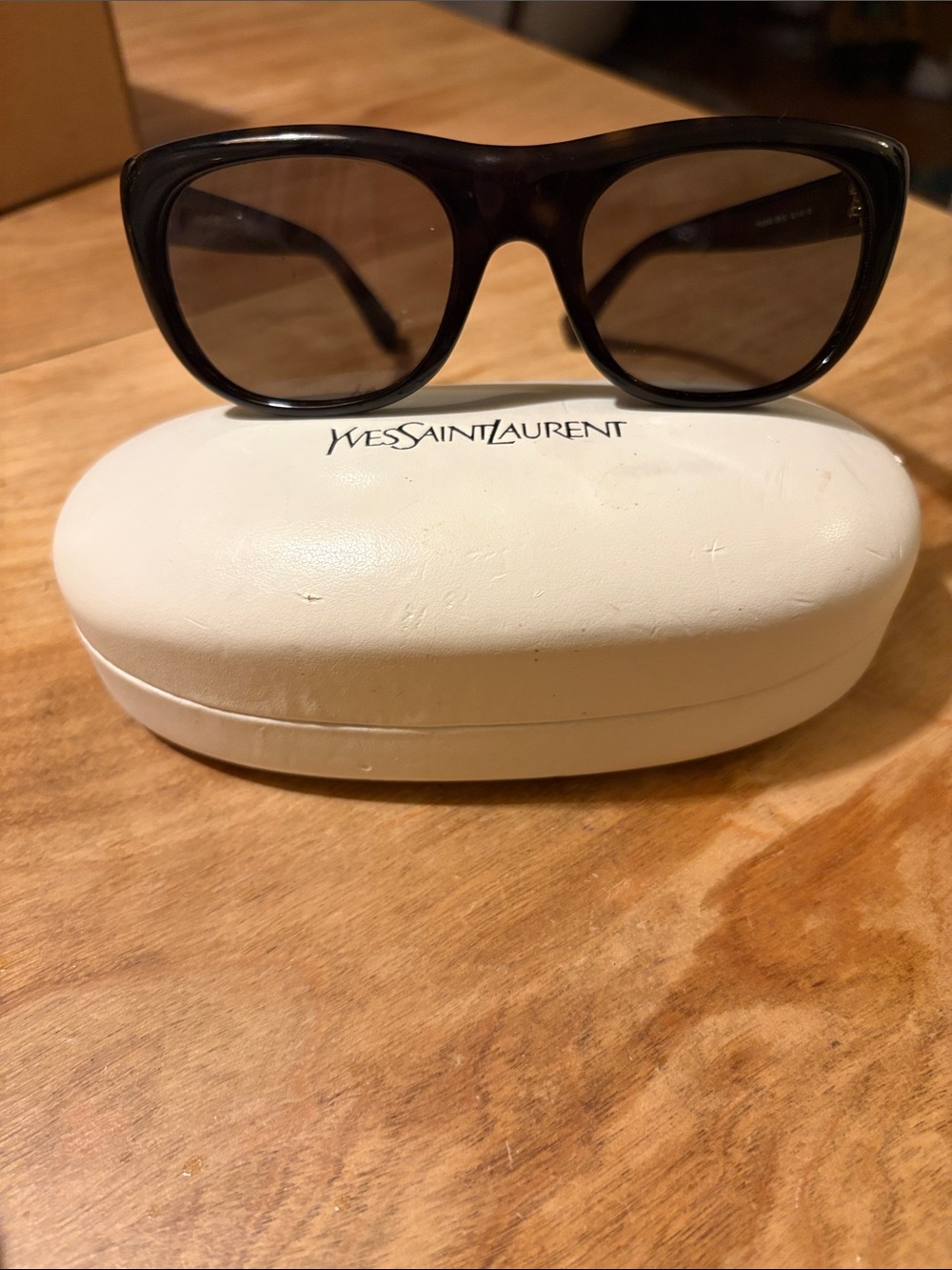 Yves Saint Laurent black/tortoiseshell Frame Brown Lens Women's Sunglasses - Picture 5 of 6